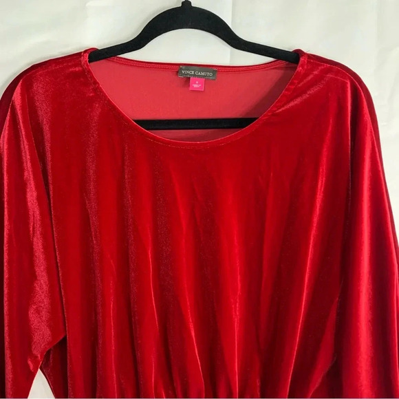 NWT Vince Camuto Dolman-Sleeve Smocked Waist Velvet 3/4 Sleeve Blouse, size S - Picture 4 of 10